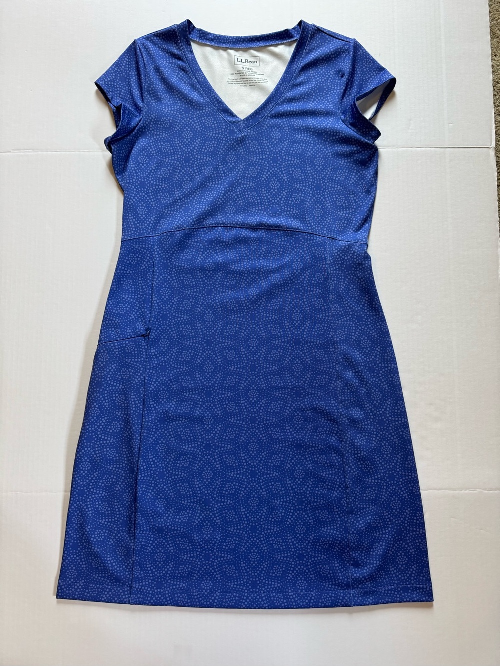 L.L. Bean Women's Deep Blue V-Neck Active Performance Dress